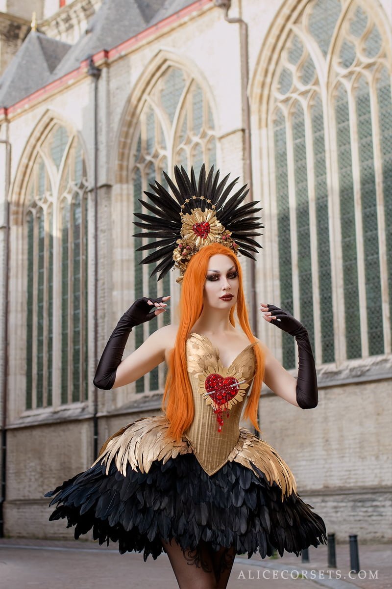 The Bleeding Heart Feathered Dress - Image 6